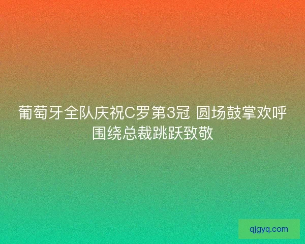 葡萄牙全队庆祝C罗第3冠 圆场鼓掌欢呼围绕总裁跳跃致敬